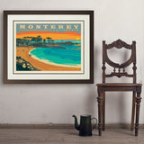 Monterey, California: Lovers Point Park - Art Print, 24x32 / Deluxe / Brown