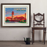 Portland, Oregon: Union Station - Art Print, 24x32 / Deluxe / Brown