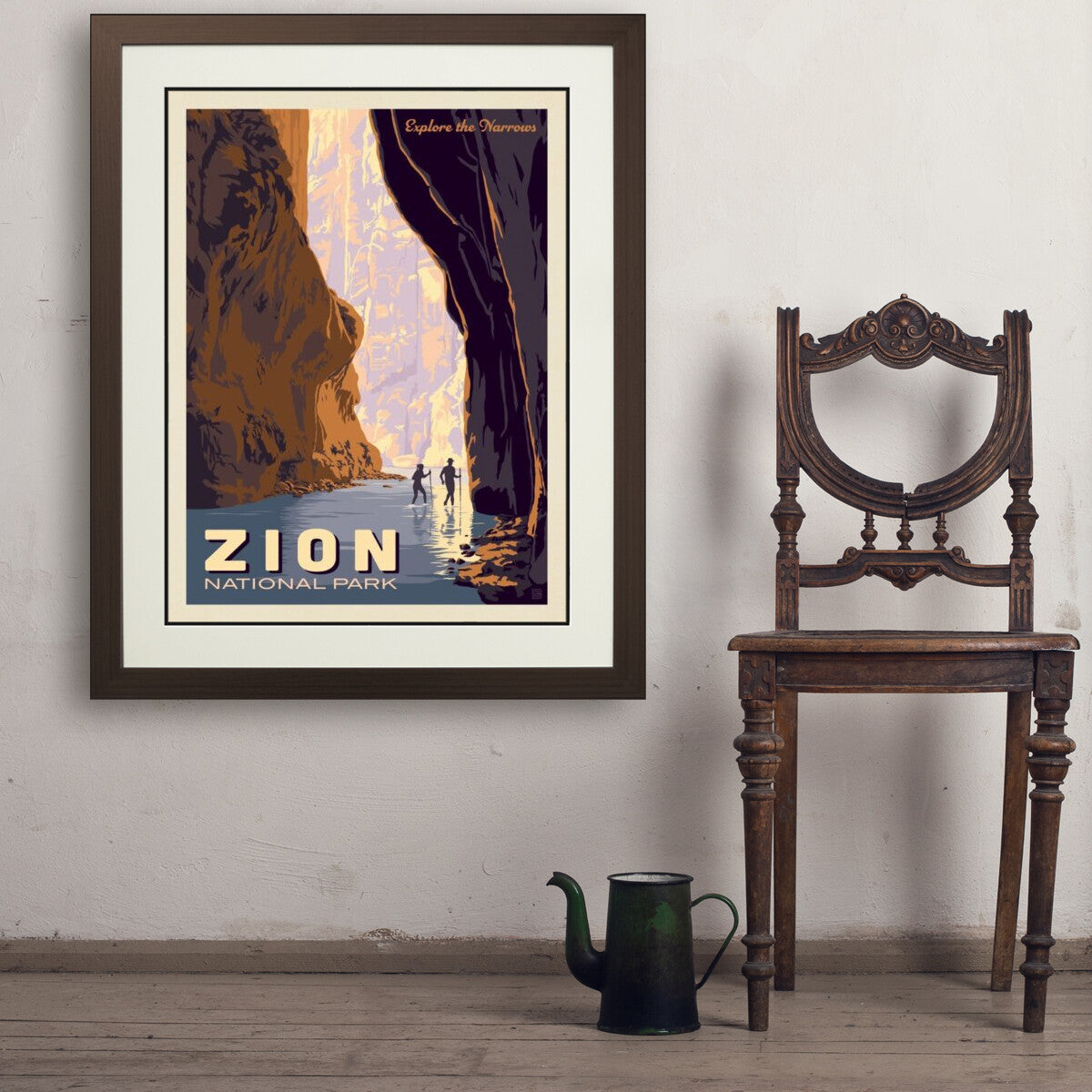 zion-national-park-explore-the-narrows - 24x32 / Deluxe / Brown / Env