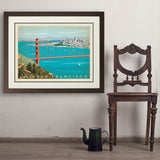 San Francisco: Golden Gate Bridge-Horizontal - Art Print, 24x32 / Deluxe / Brown