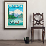 Mount Shasta, California - Art Print, 24x32 / Deluxe / Brown