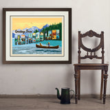 Flathead Lake, Montana (Horizontal) - Art Print, 24x32 / Deluxe / Brown