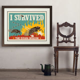 Cicada Invasion: I Survived (Horizontal) - Art Print, 24x32 / Deluxe / Brown