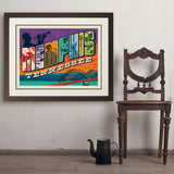 Memphis, TN: Picture Letters - Art Print, 24x32 / Deluxe / Brown