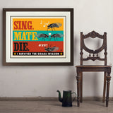 Cicada Invasion: Sing. Mate. Die. (Horizontal) - Art Print, 24x32 / Deluxe / Brown