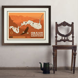Map of Grand Canyon National Park - Art Print, 24x32 / Deluxe / Brown