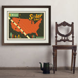 Annular Solar Eclipse 2023 Map - Art Print, 24x32 / Deluxe / Brown