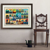 Mythical Creatures From Around The World Collage - Art Print, 24x32 / Deluxe / Brown