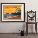Santa Monica Pier: Sunset - Art Print, 24x32 / Deluxe / Brown