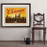 Chicago: Horizontal Skyline - Art Print, 24x32 / Deluxe / Brown