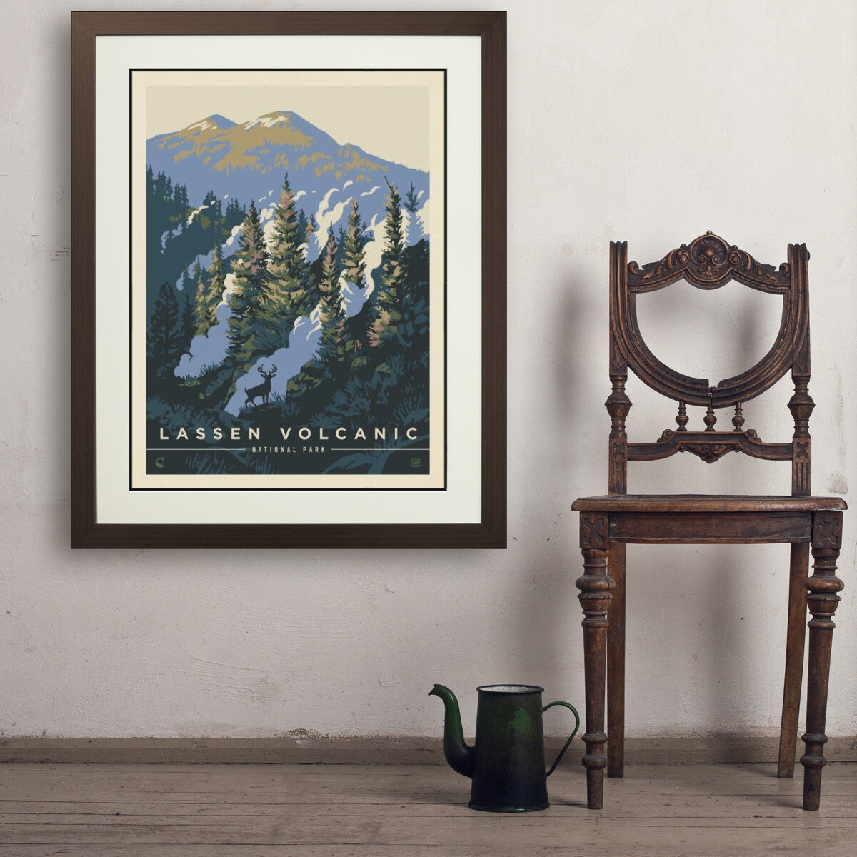 lassen-volcanic-national-park-into-the-mist - 24x32 / Deluxe / Brown / Env