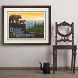 Great Smoky Mountains Horizontal Print - Art Print, 24x32 / Deluxe / Brown
