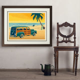 Woody On The Beach - Art Print, 24x32 / Deluxe / Brown