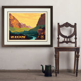 Zion National Park: 100th Anniversary (Horizontal) - Art Print, 24x32 / Deluxe / Brown