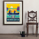 Minnesota State Pride (Old Flag) - Art Print, 24x32 / Deluxe / Brown