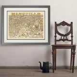 Illustrated Map of Nashville - Art Print, 24x32 / Deluxe / Gray
