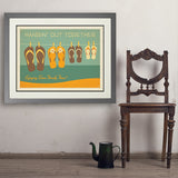 Flip Flops Hangin’ Out Together - Art Print, 24x32 / Deluxe / Gray