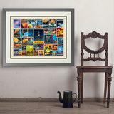 Space Travel Collage (Horizontal) - Art Print, 24x32 / Deluxe / Gray