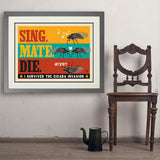 Cicada Invasion: Sing. Mate. Die. (Horizontal) - Art Print, 24x32 / Deluxe / Gray