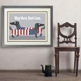 Wag More. Bark Less. - Art Print, 24x32 / Deluxe / Gray