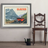Glacier National Park: Going To The Sun Road (Horizontal) - Art Print, 24x32 / Deluxe / Gray