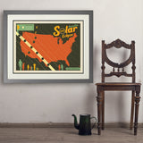Annular Solar Eclipse 2023 Map - Art Print, 24x32 / Deluxe / Gray