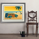 Woody On The Beach - Art Print, 24x32 / Deluxe / Gray