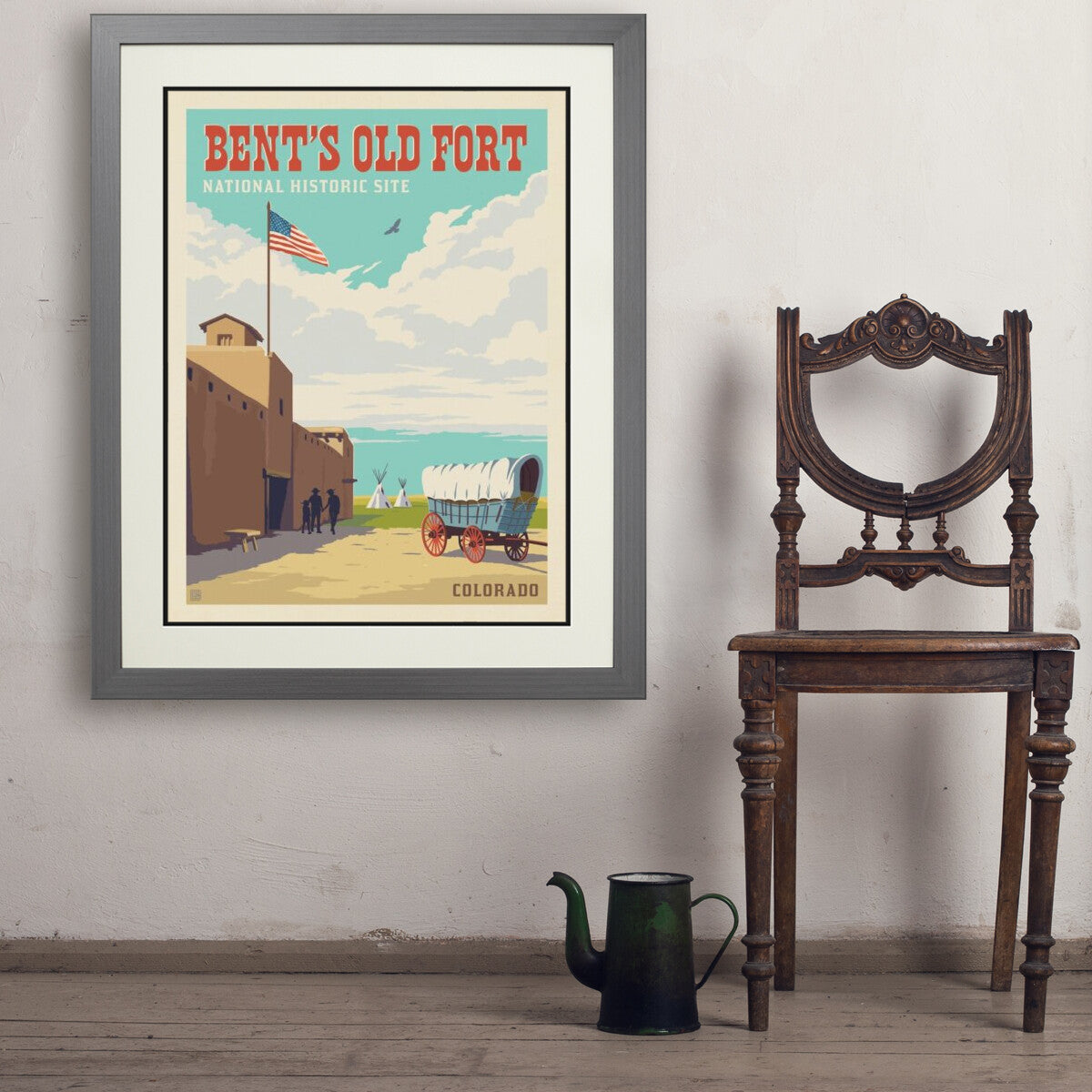 bents-old-fort-national-historic-site-co - 24x32 / Deluxe / Gray / Env
