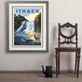 Ithaca, New York - Art Print, 24x32 / Deluxe / Gray