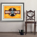Music City: Vinyl Record (Horizontal) - Art Print, 24x32 / Deluxe / Gray