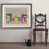 Mod Rainbow Dogs - Art Print, 24x32 / Deluxe / Gray