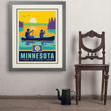 Minnesota State Pride (Old Flag) - Art Print, 24x32 / Deluxe / Gray