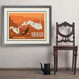 Map of Grand Canyon National Park - Art Print, 24x32 / Deluxe / Gray