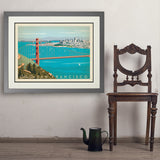 San Francisco: Golden Gate Bridge-Horizontal - Art Print, 24x32 / Deluxe / Gray