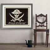 Pirate Flag - Art Print, 24x32 / Deluxe / Gray