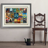 Literary Classics Collage (Horizontal) - Art Print, 24x32 / Deluxe / Gray