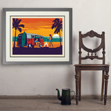 West Coast Surf Van - Art Print, 24x32 / Deluxe / Gray