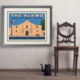 San Antonio, TX: The Alamo (Horizontal) - Art Print, 24x32 / Deluxe / Gray