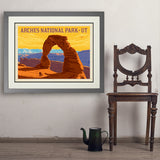 Arches National Park: Delicate Arch Sunset (Horizontal) - Art Print, 24x32 / Deluxe / Gray
