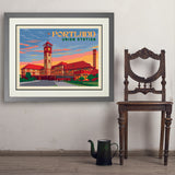 Portland, Oregon: Union Station - Art Print, 24x32 / Deluxe / Gray