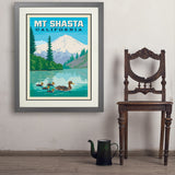 Mount Shasta, California - Art Print, 24x32 / Deluxe / Gray