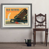 Yellowstone National Park: Old Faithful Inn - Art Print, 24x32 / Deluxe / Gray