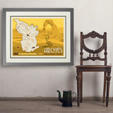 Map of Arches National Park - Art Print, 24x32 / Deluxe / Gray