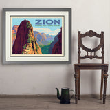 Zion National Park: Ascent To Angels Landing (Horizontal) - Art Print, 24x32 / Deluxe / Gray