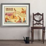 Grand Canyon National Park: Illustrated Map - Art Print, 24x32 / Deluxe / Gray