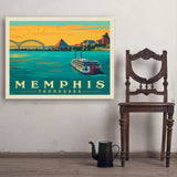 Memphis, TN: River View (Horizontal) - Art Print, 30x40