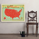 Map of the USA Print - Art Print, 30x40