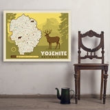 Map of Yosemite National Park - Art Print, 30x40
