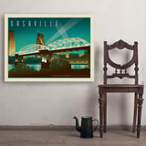 Nashville Skyline: Pedestrian Bridge, Horizontal - Art Print, 30x40