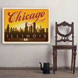 Chicago: Horizontal Skyline - Art Print, 30x40